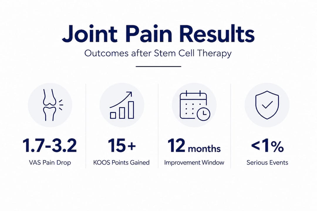 Infographic with stem cell joint pain stats