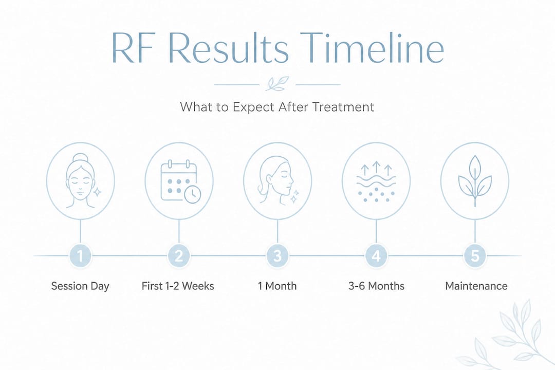 Infographic outlining typical RF results timeline