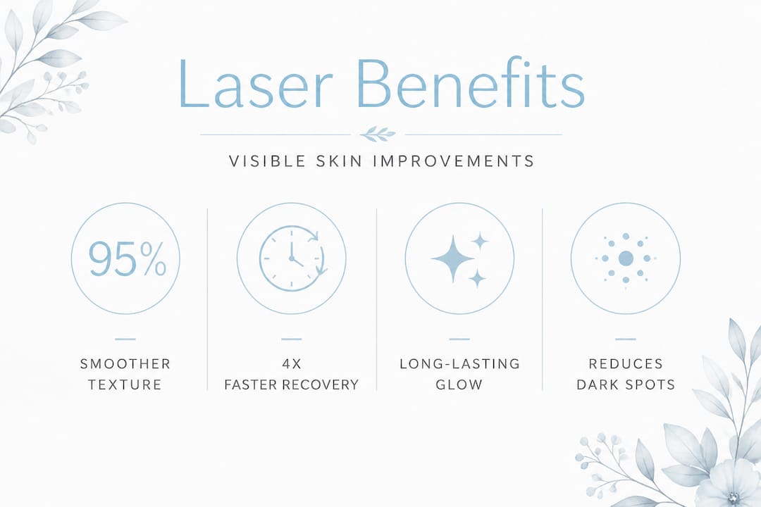 Laser resurfacing treatment benefits infographic