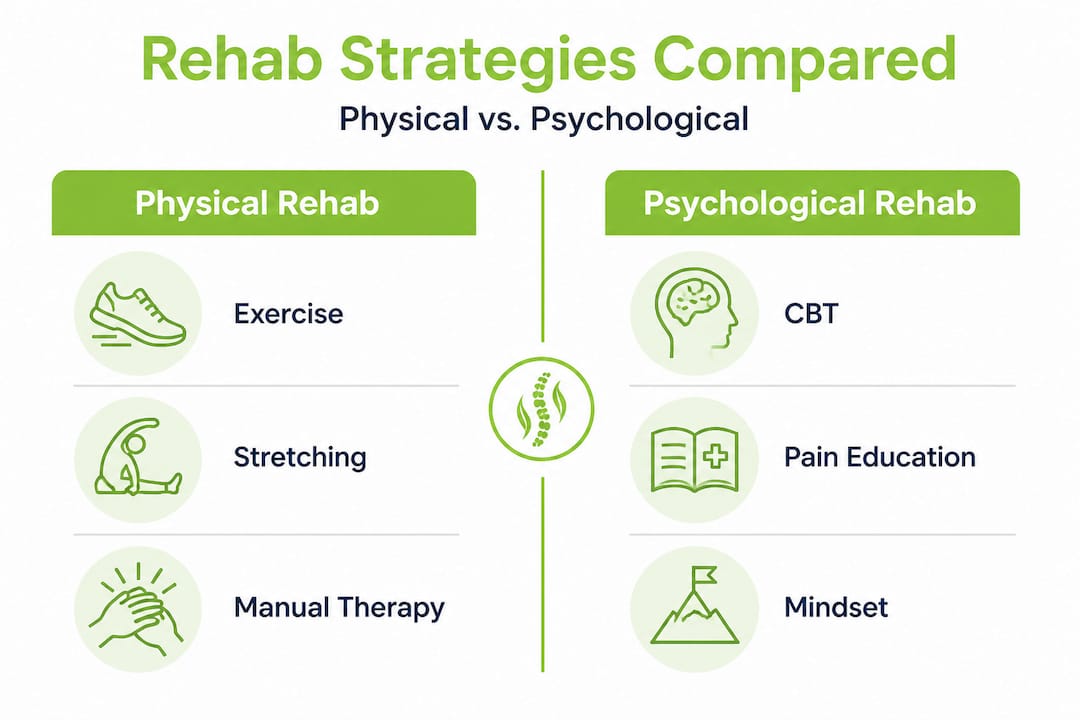 Infographic comparing rehabilitation strategies