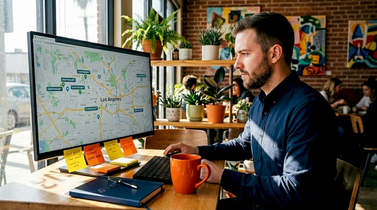 Community manager mapping dispensary ad radius