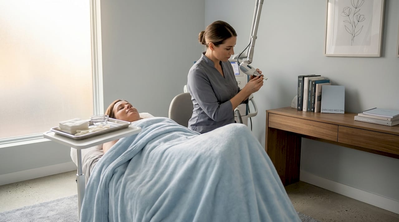 Med spa treatment being professionally administered