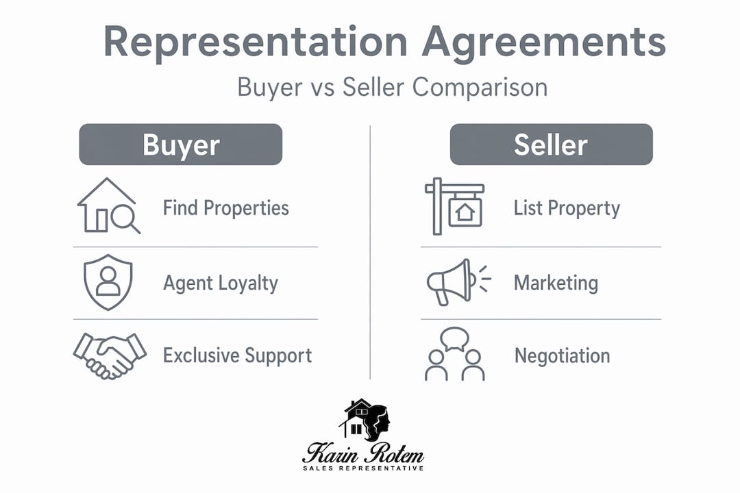 Comparison infographic: buyer versus seller agreements