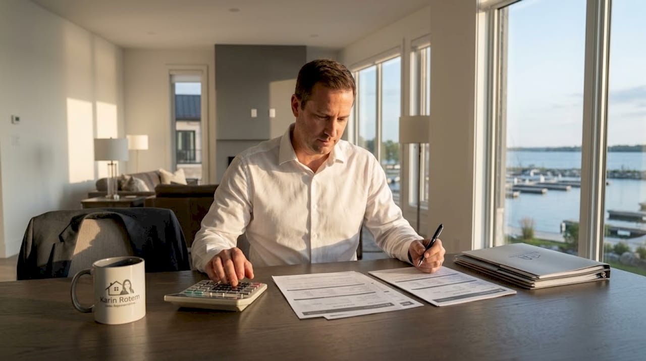 Agent comparing real estate offer paperwork