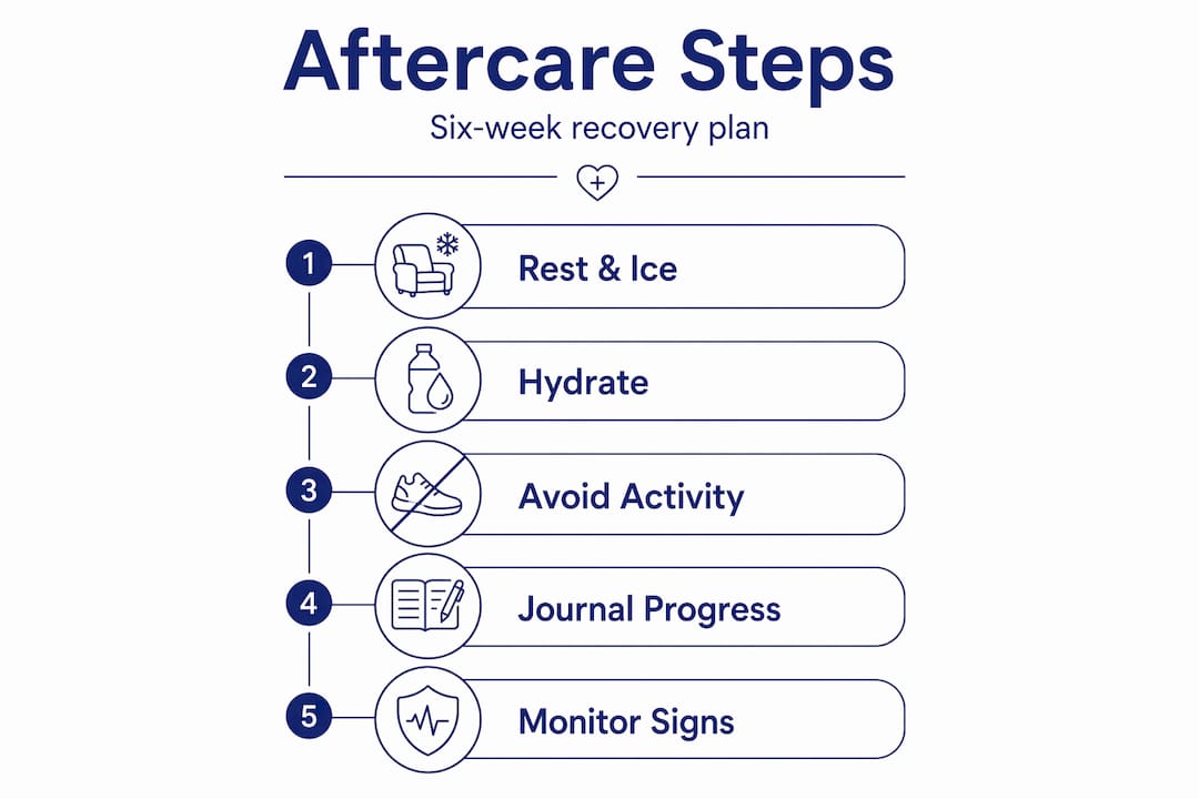 Infographic showing step-by-step aftercare actions