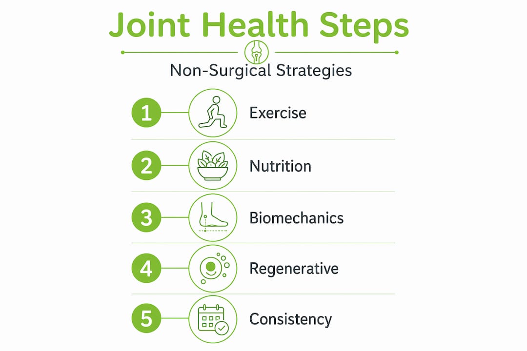 Infographic of joint health improvement steps