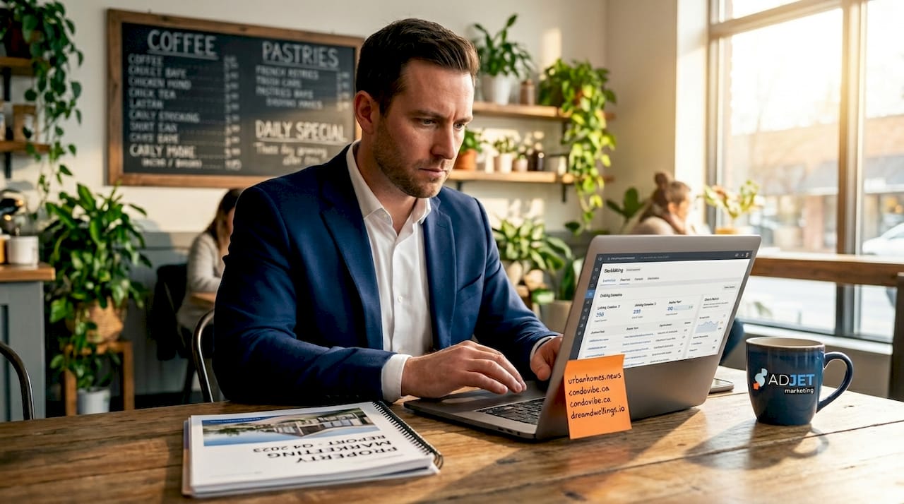 Agent checking backlinks for real estate SEO