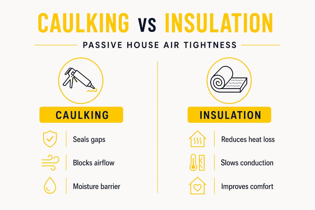 Infographic comparing caulking and insulation