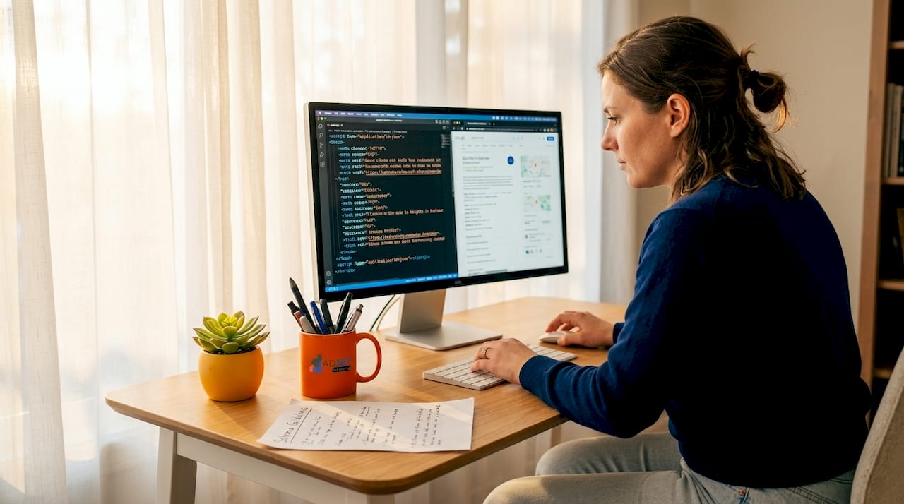 Developer updating website schema settings