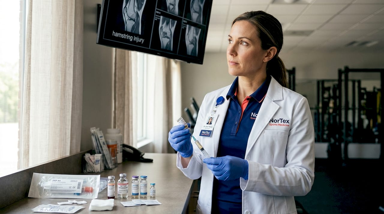 Doctor prepares PRP injection for sports injury