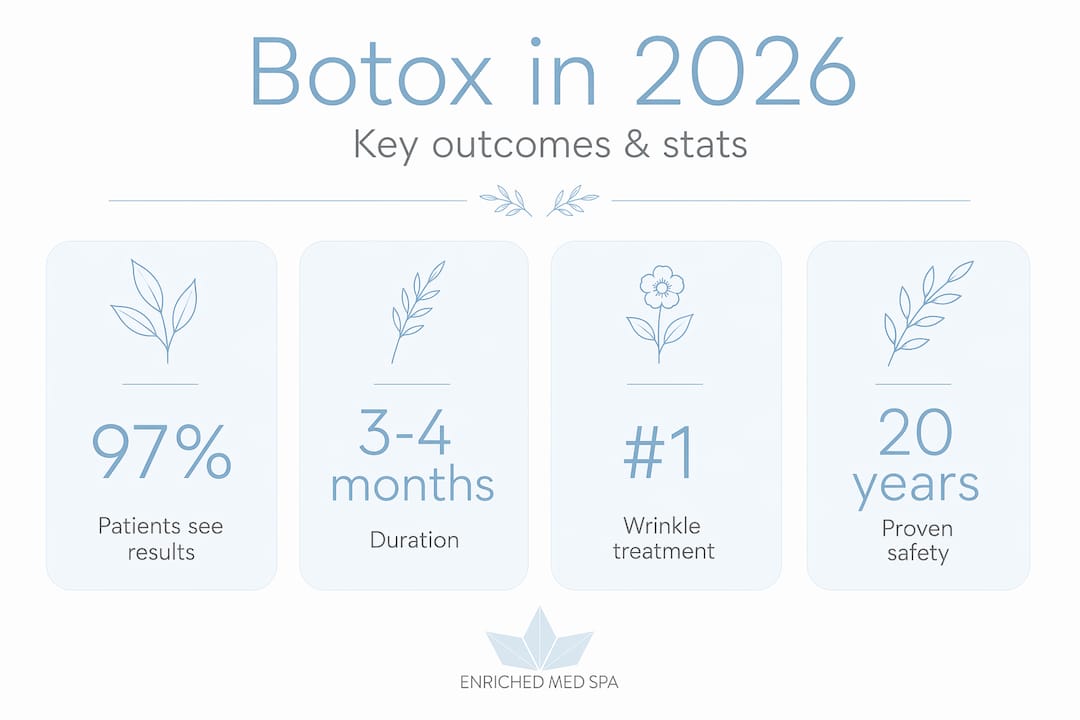 Key Botox statistics and outcomes infographic