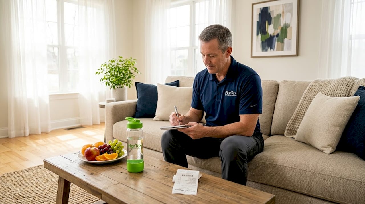 Man journaling healthy lifestyle habits