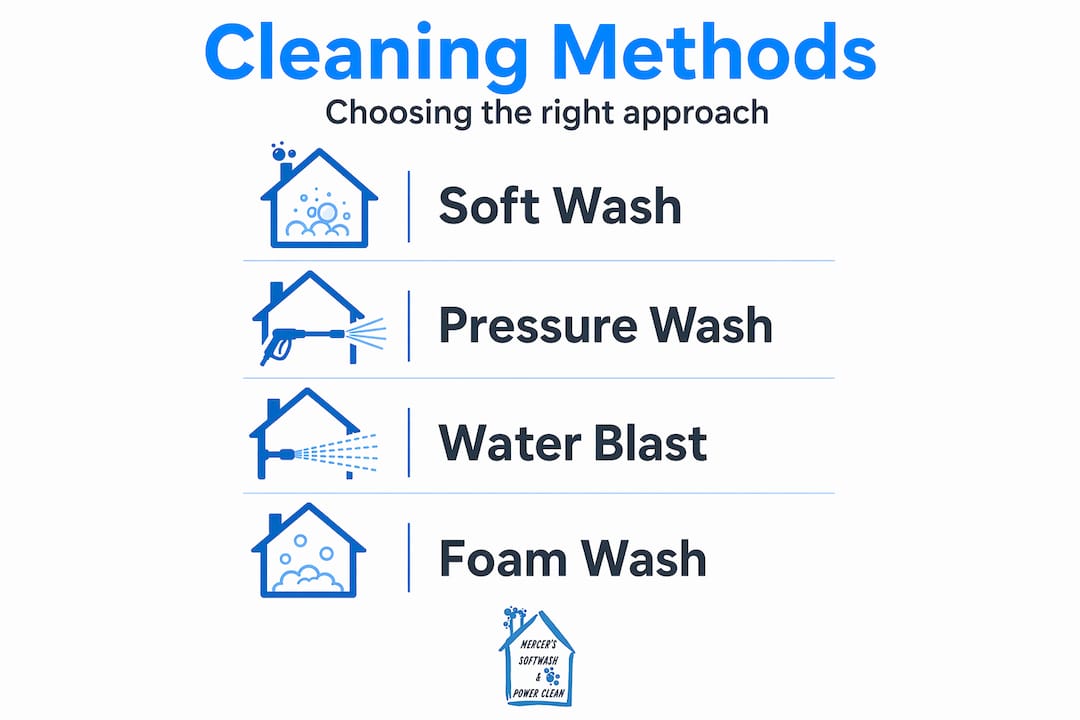 Infographic presenting four industrial cleaning methods