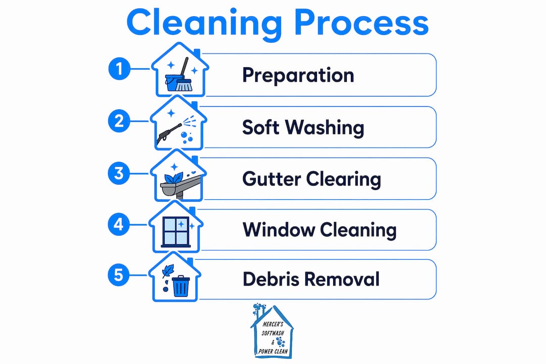 Infographic outlining exterior cleaning steps between tenant turnovers