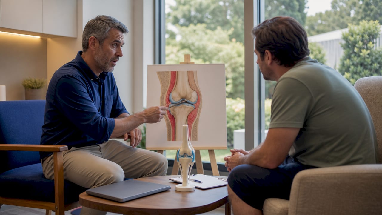 Doctor and patient discussing stem cell therapy
