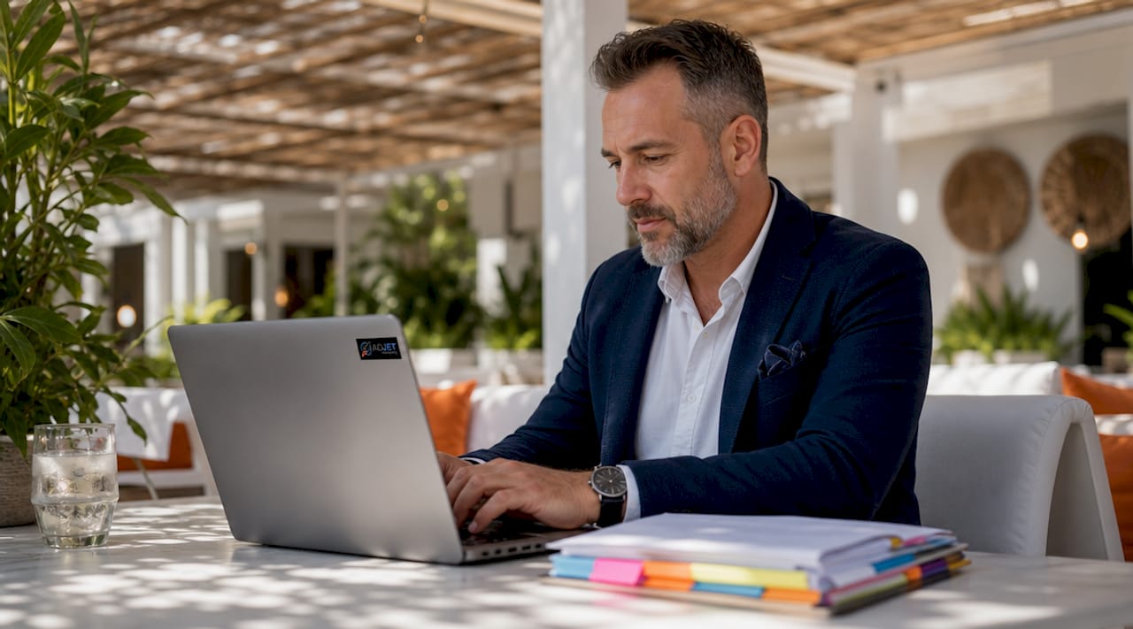 Hands typing on laptop with patient SEO lead lists
