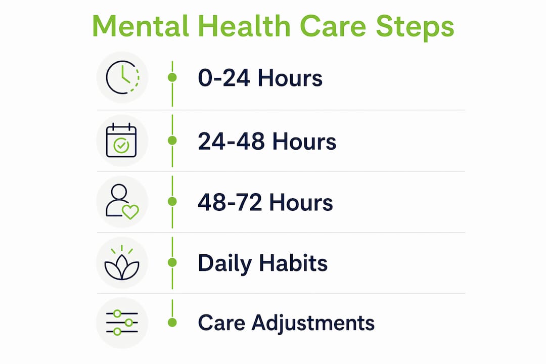 Infographic depicting step-by-step mental health care phases