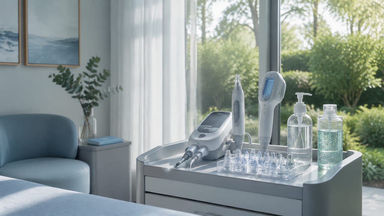 Energy based skin rejuvenation devices on medical cart