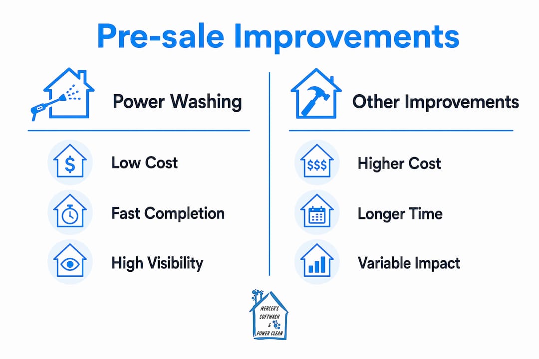 Infographic comparing power washing to other improvements