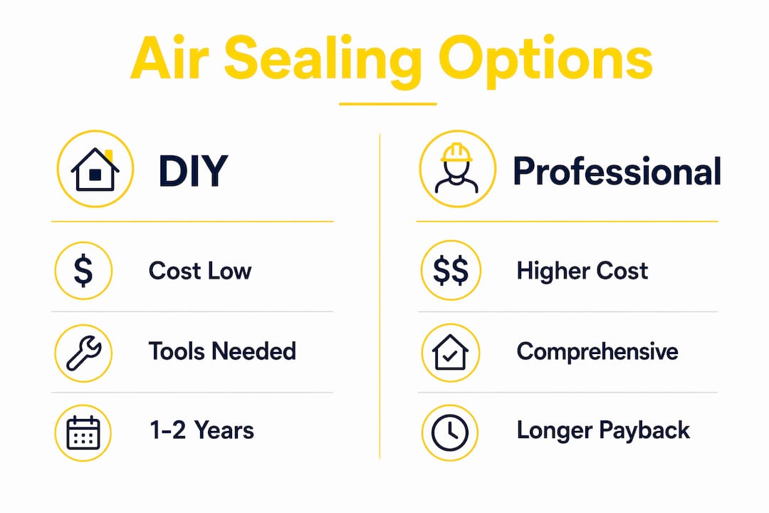 Comparison of DIY and professional air sealing options