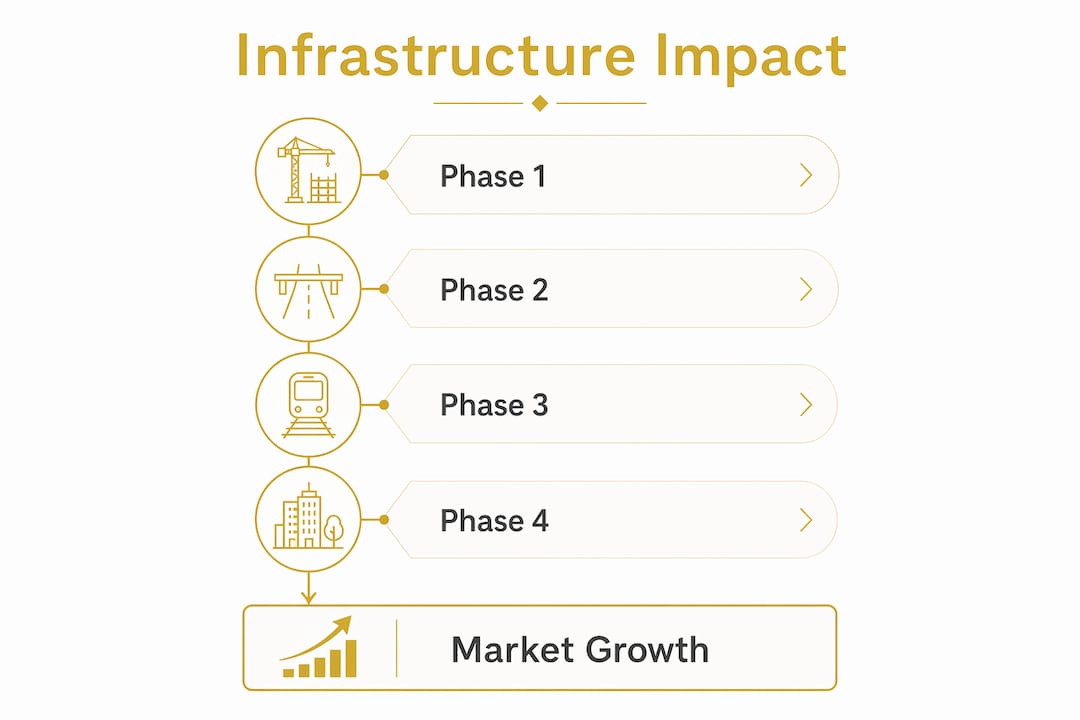 Infographic outlining infrastructure project phases and market growth