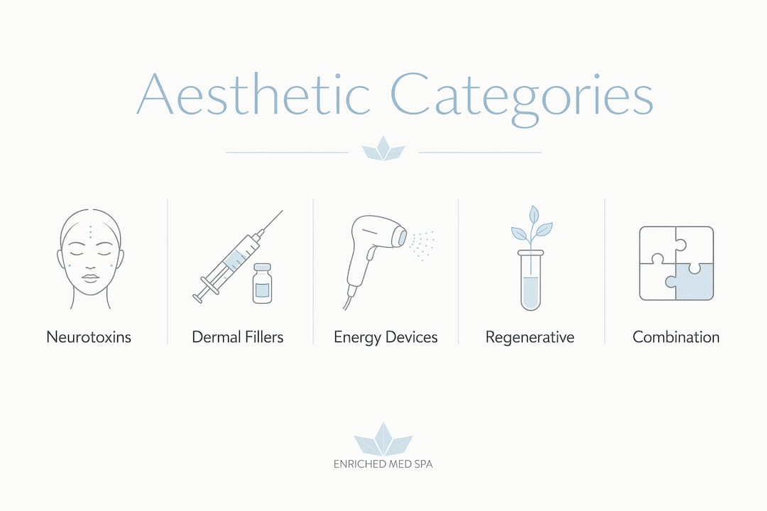 Infographic of aesthetic treatment categories