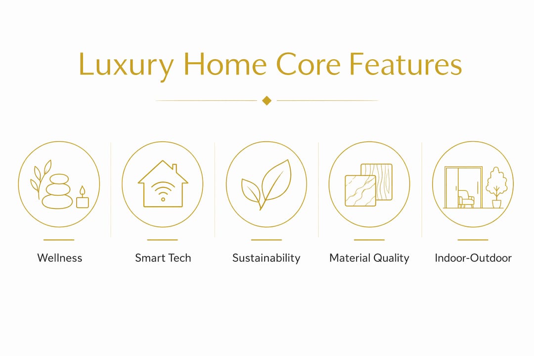 Infographic showing ranked luxury home features