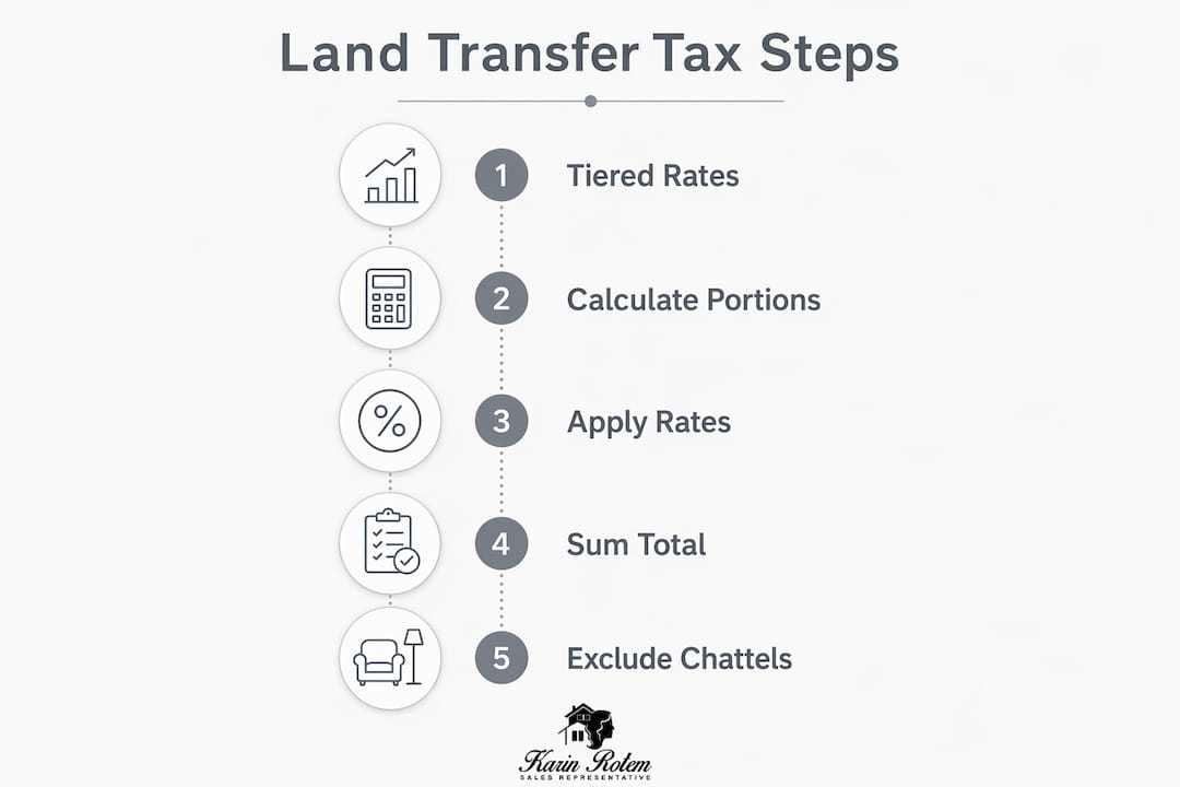 Infographic showing steps to calculate Ontario land transfer tax