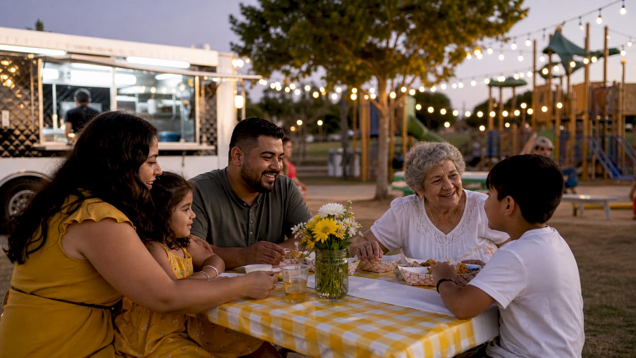 Residents enjoying community event in Windsong Ranch park