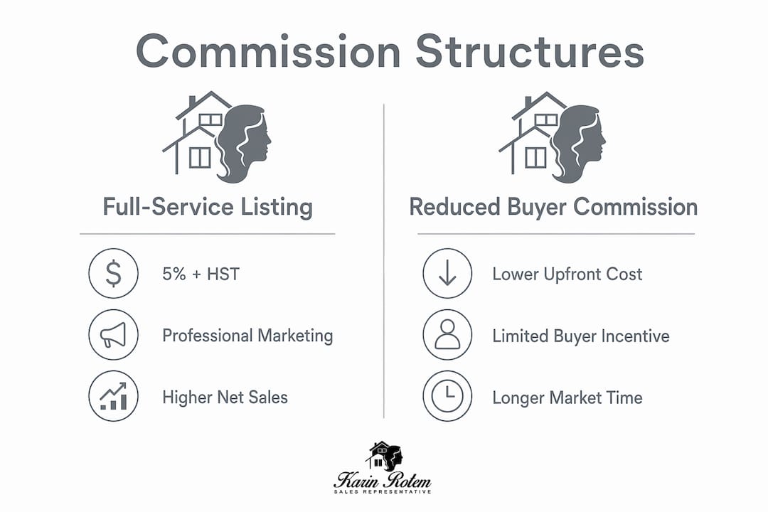 Infographic comparing commission structures in Innisfil real estate