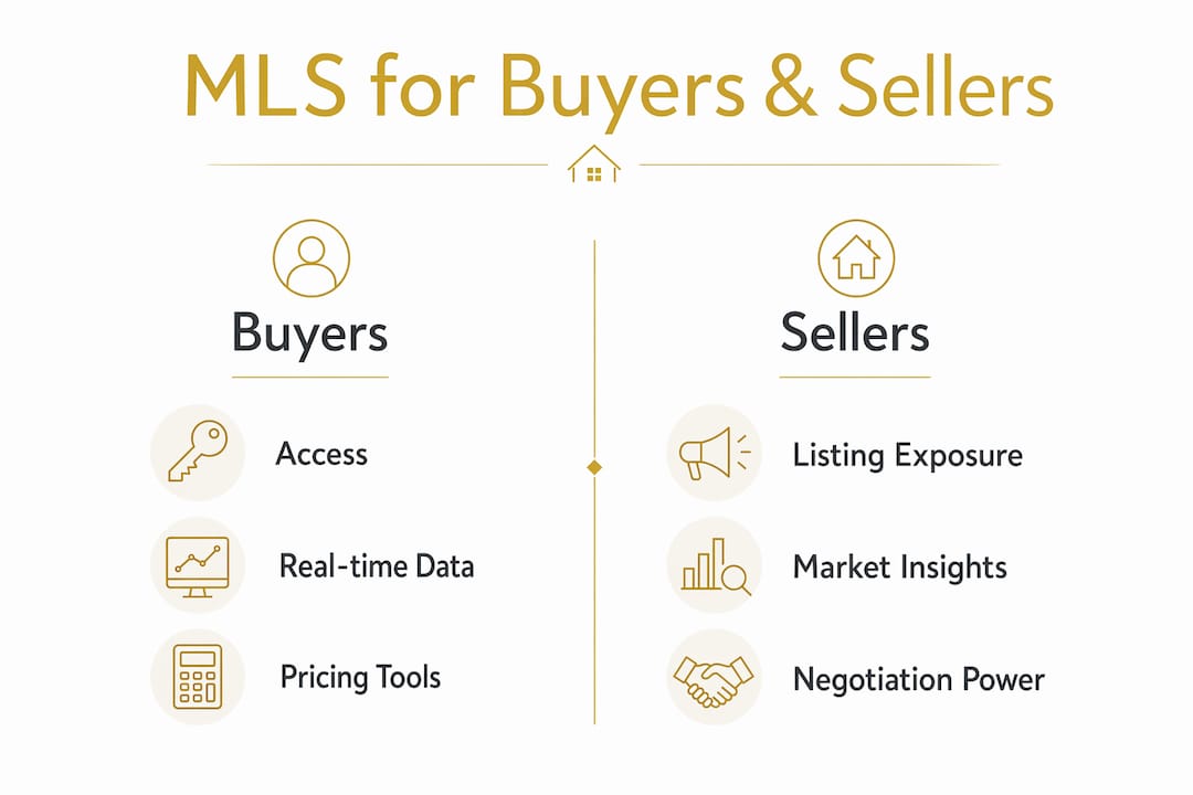 Infographic comparing MLS benefits for buyers and sellers