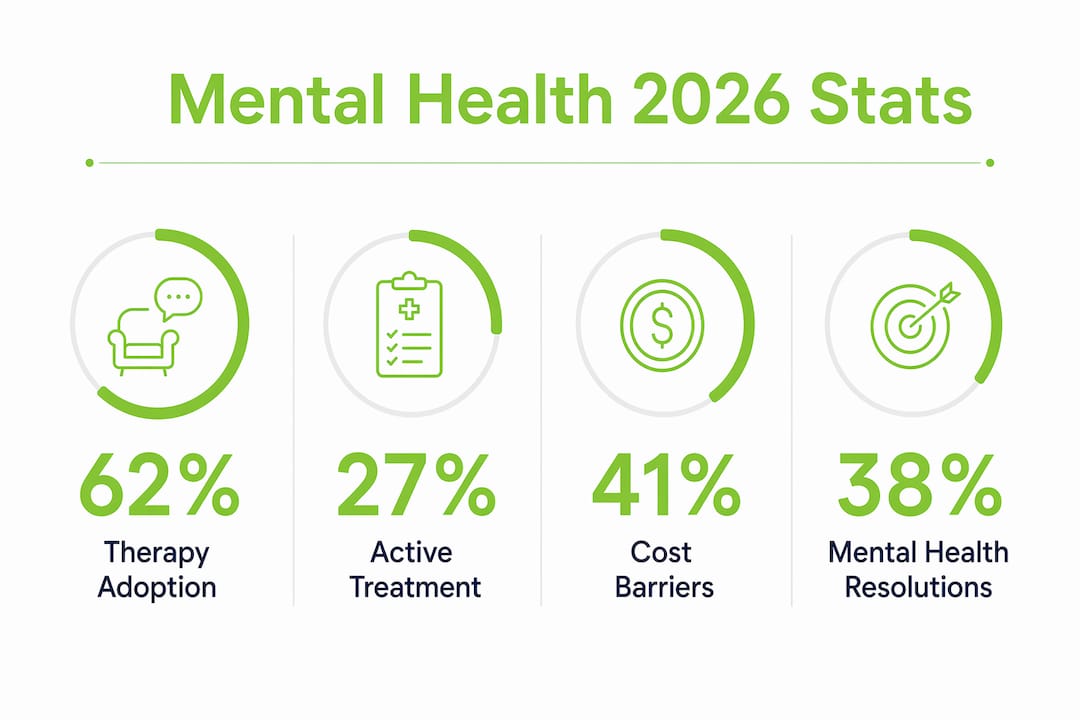 Infographic with key mental health statistics