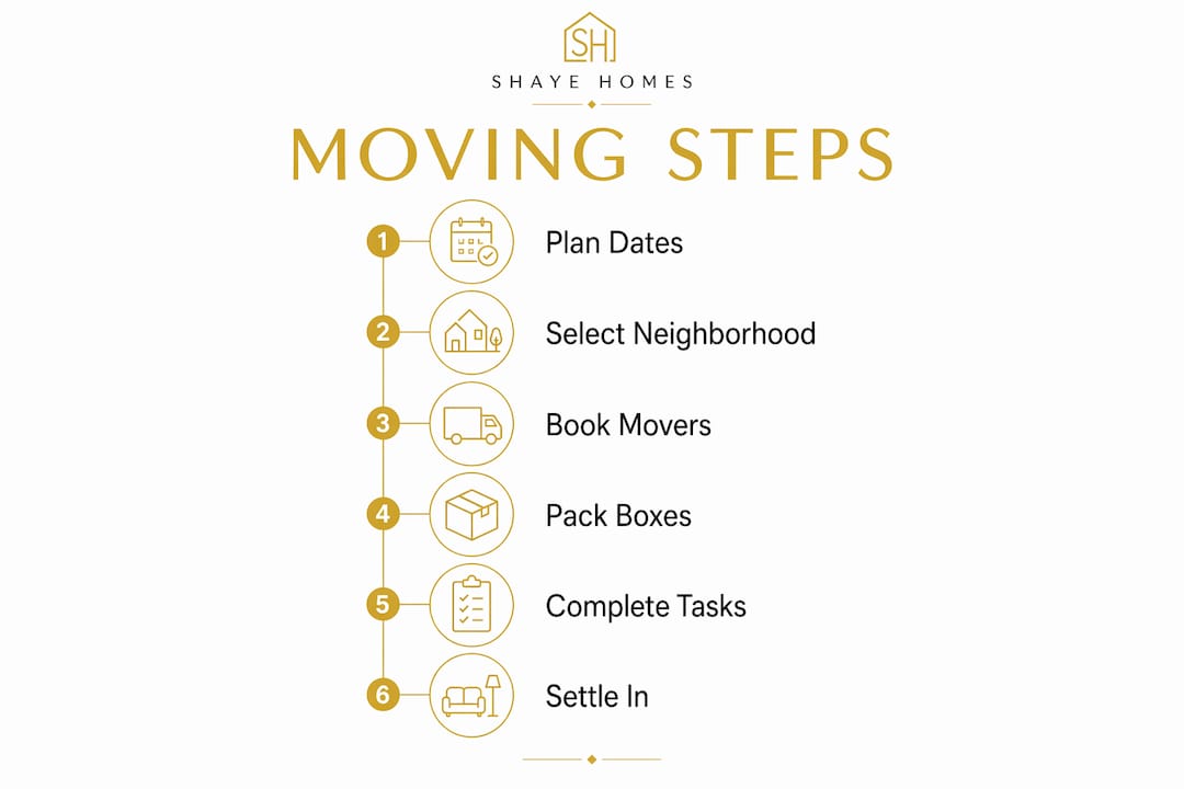 Infographic showing moving steps overview