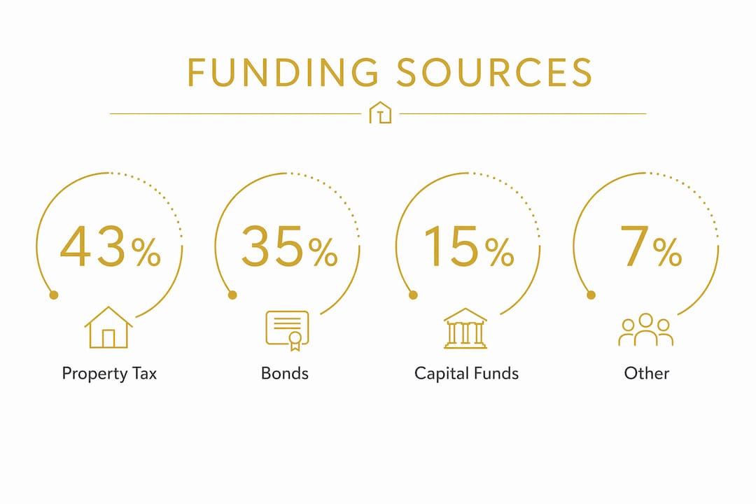 Infographic showing Frisco infrastructure funding breakdown