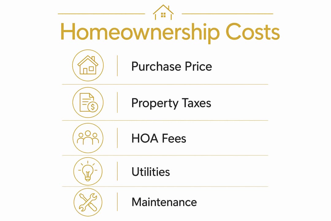 Infographic illustrating key homeownership cost factors