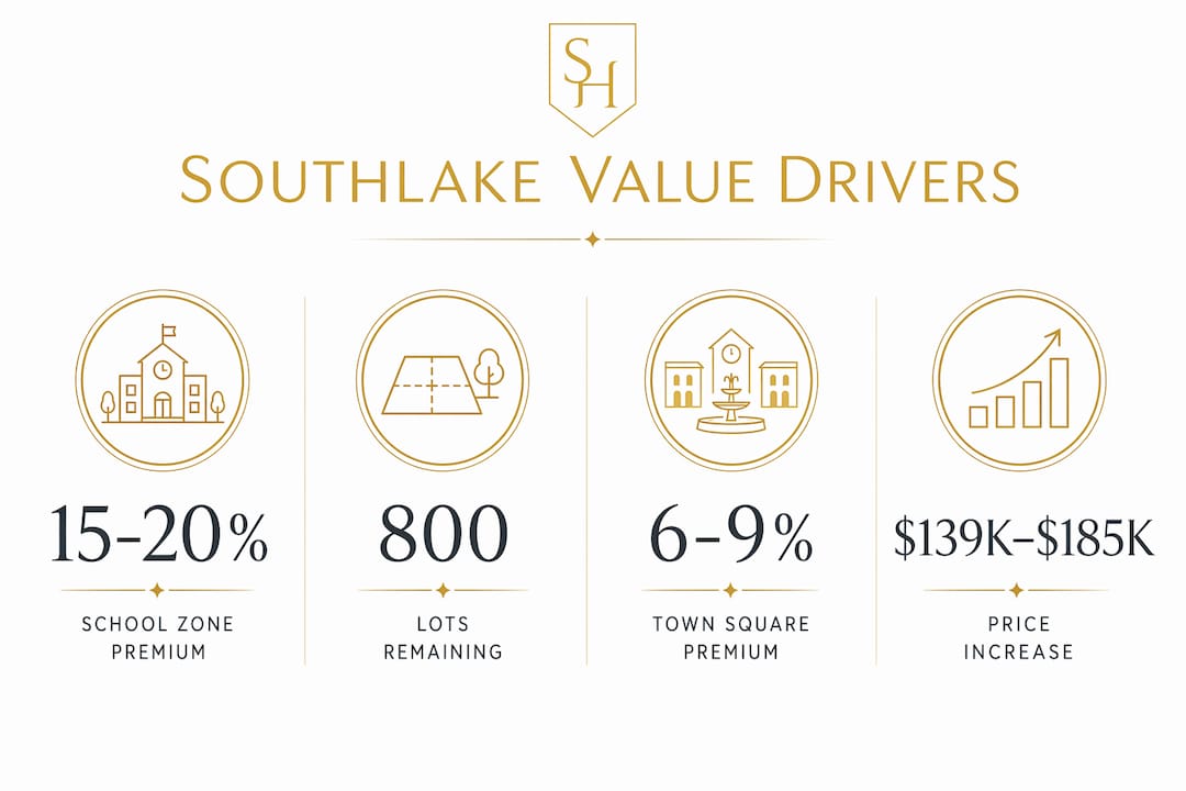 Infographic showing Southlake home value drivers