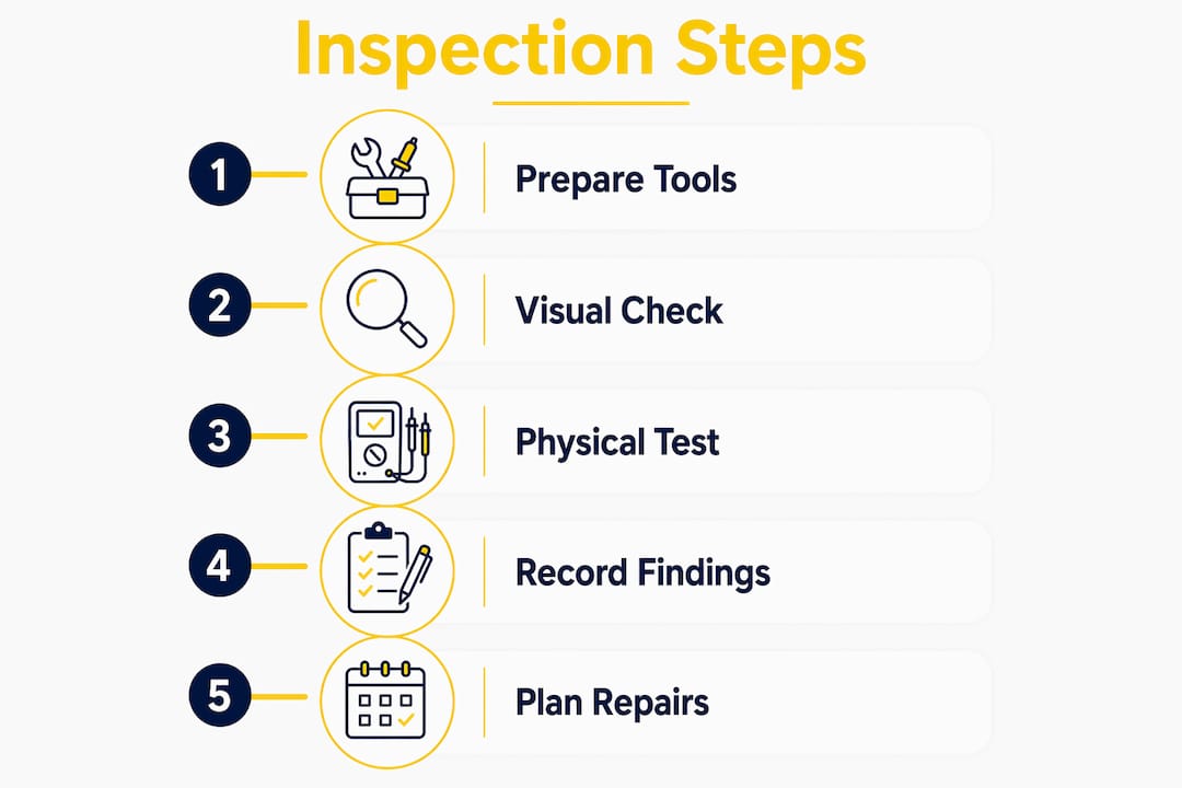 Infographic showing step-by-step seal inspection