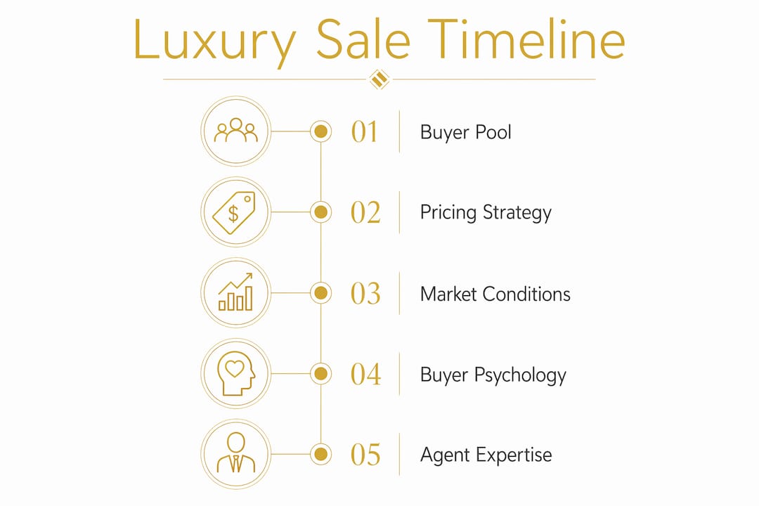 Infographic outlining luxury home sale timeline factors