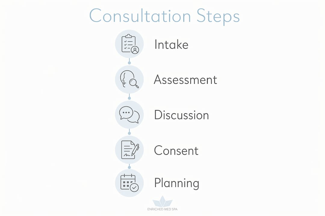 Infographic showing key steps in cosmetic consultation