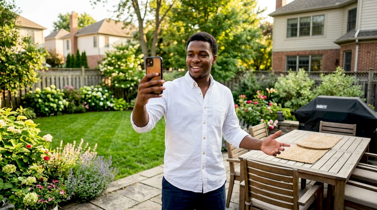 Buyer agent live video walkthrough in home