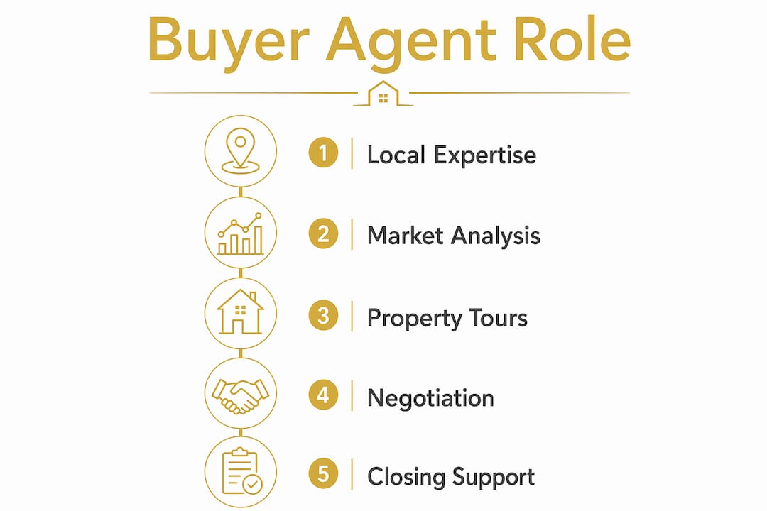 Infographic showing buyer agent key responsibilities