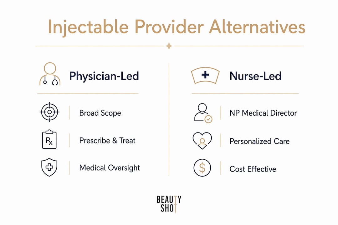 Infographic comparing injectable provider types
