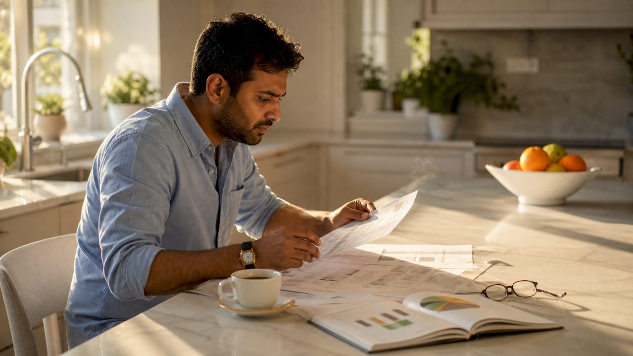 Hands examining home sales comparables sheet