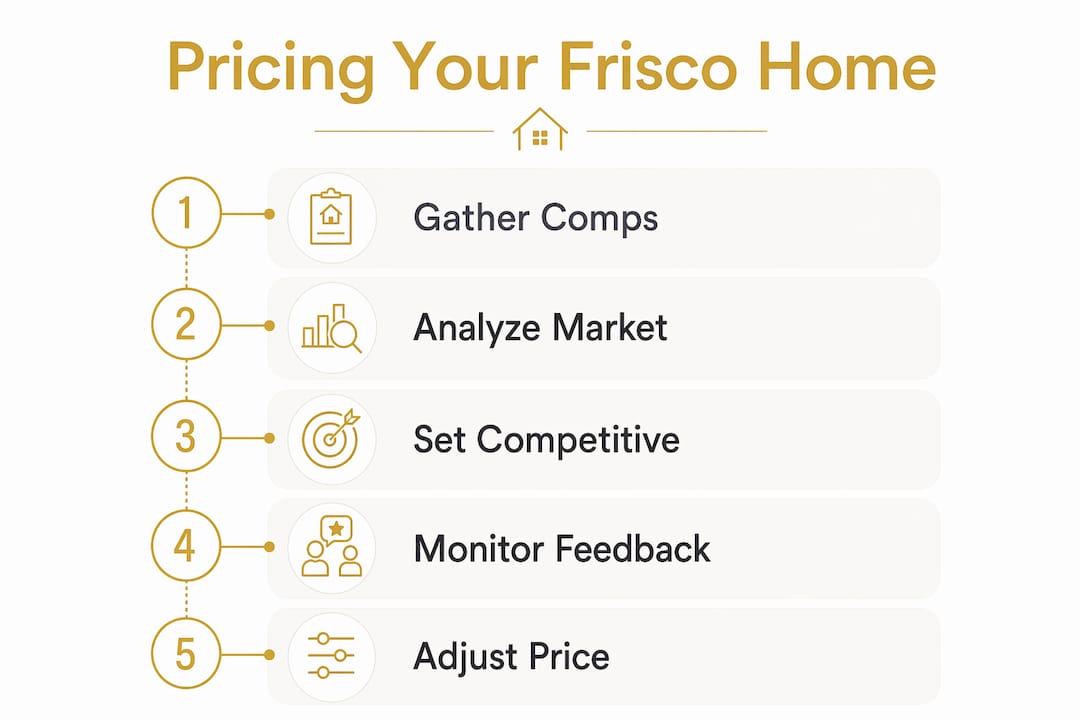 Infographic on pricing steps for Frisco homes
