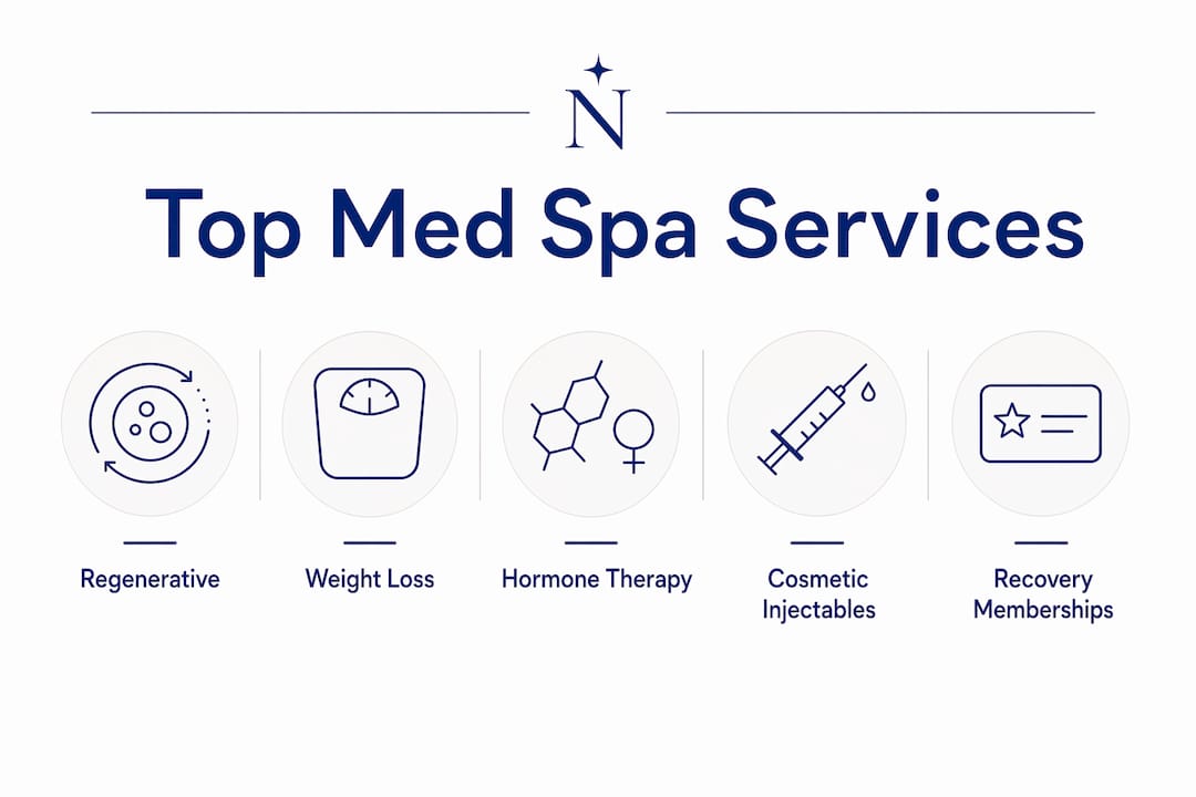 Infographic showing top med spa services hierarchy