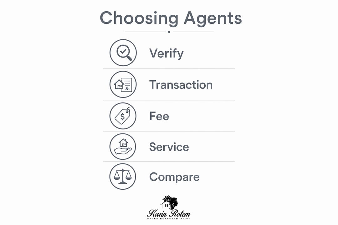 Infographic outlining steps for choosing real estate agents