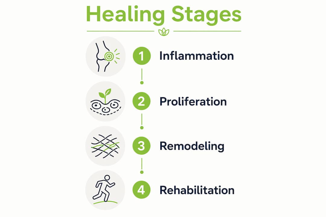 Infographic showing regenerative medicine healing stages