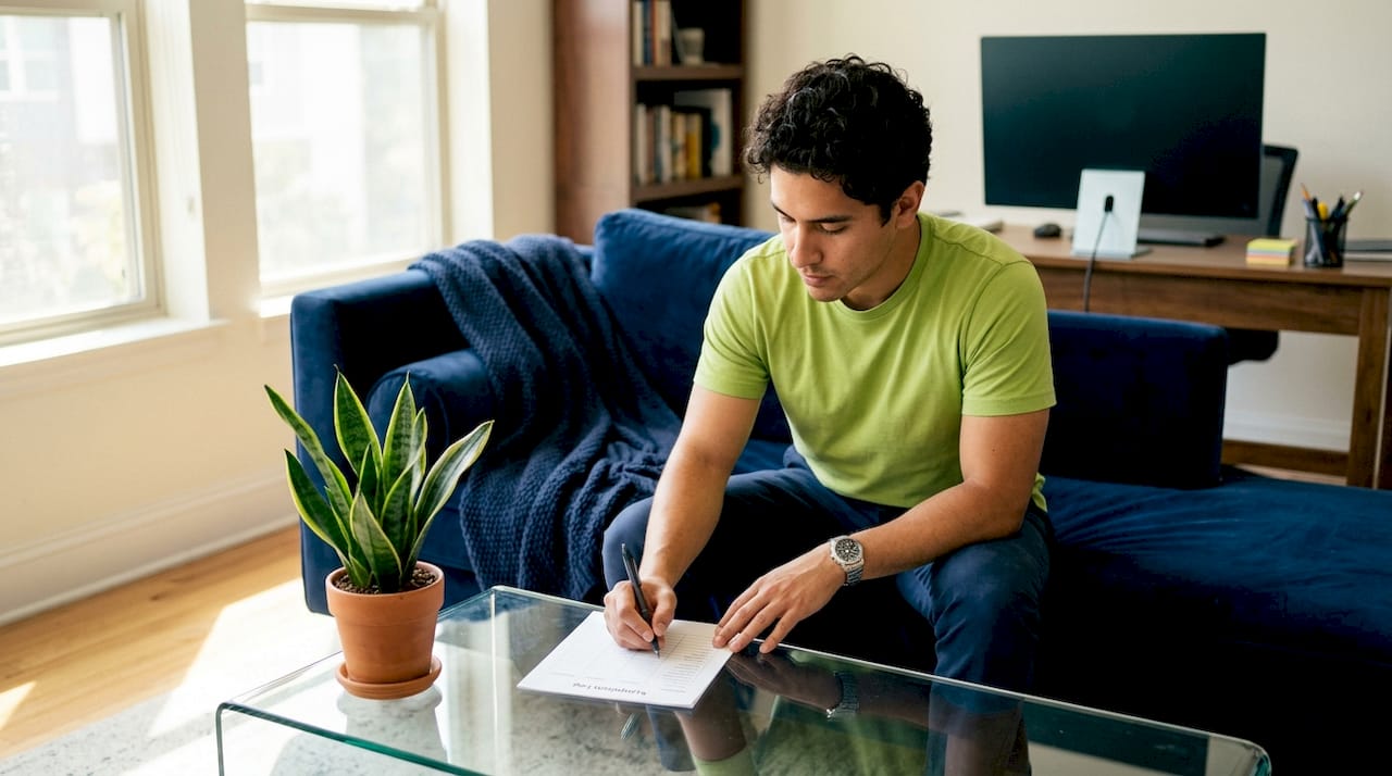 Hands writing notes on symptom log