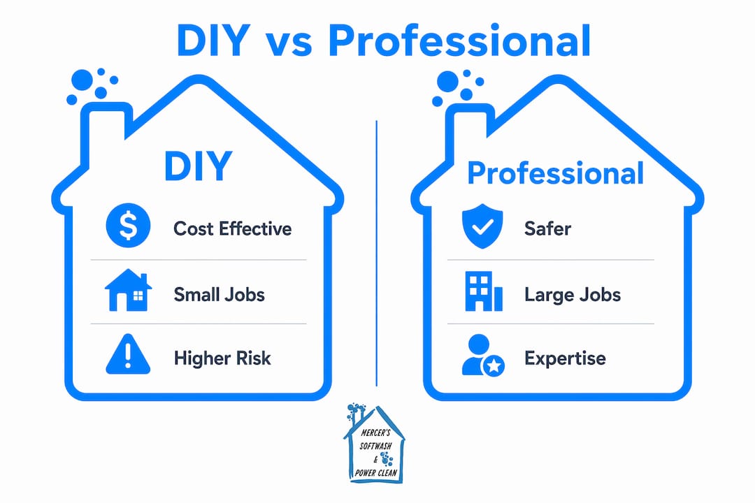 Infographic comparing DIY and professional washing