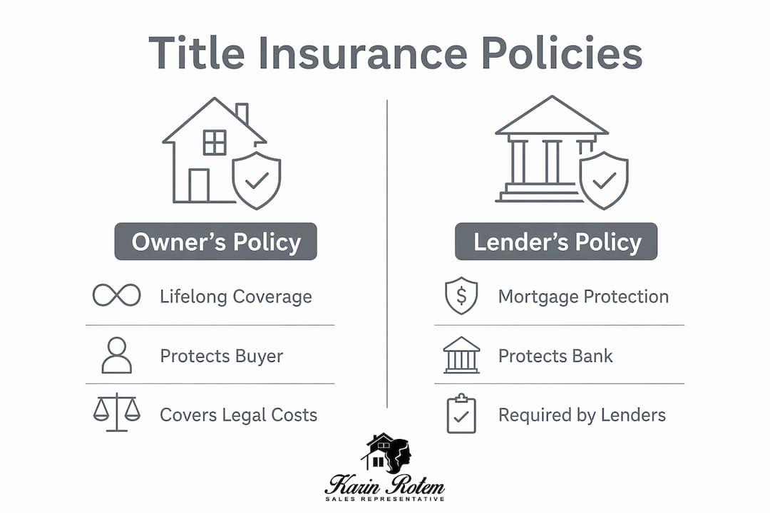 Infographic comparing owner's vs lender's title insurance policies